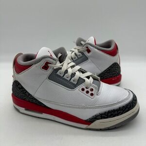 Jordan DM0967-160 Kids 6.5Y White Fire Red Air Jordan 3 Retro Elephant Print
